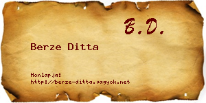 Berze Ditta névjegykártya